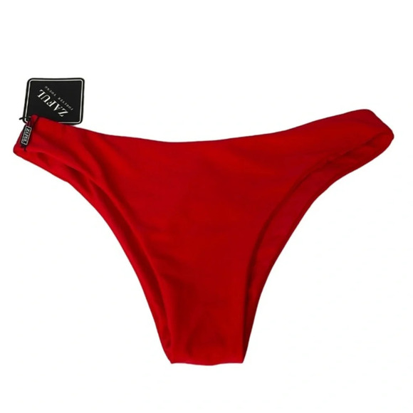 ZAFUL NWT Red Cheeky Bikini Bottom Size 6 - Picture 1 of 5